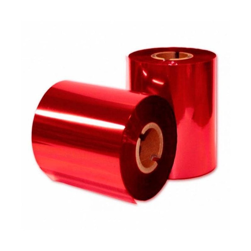 Ribbon Rojo cera 110mm x 100m. Mandril 1 pulgada