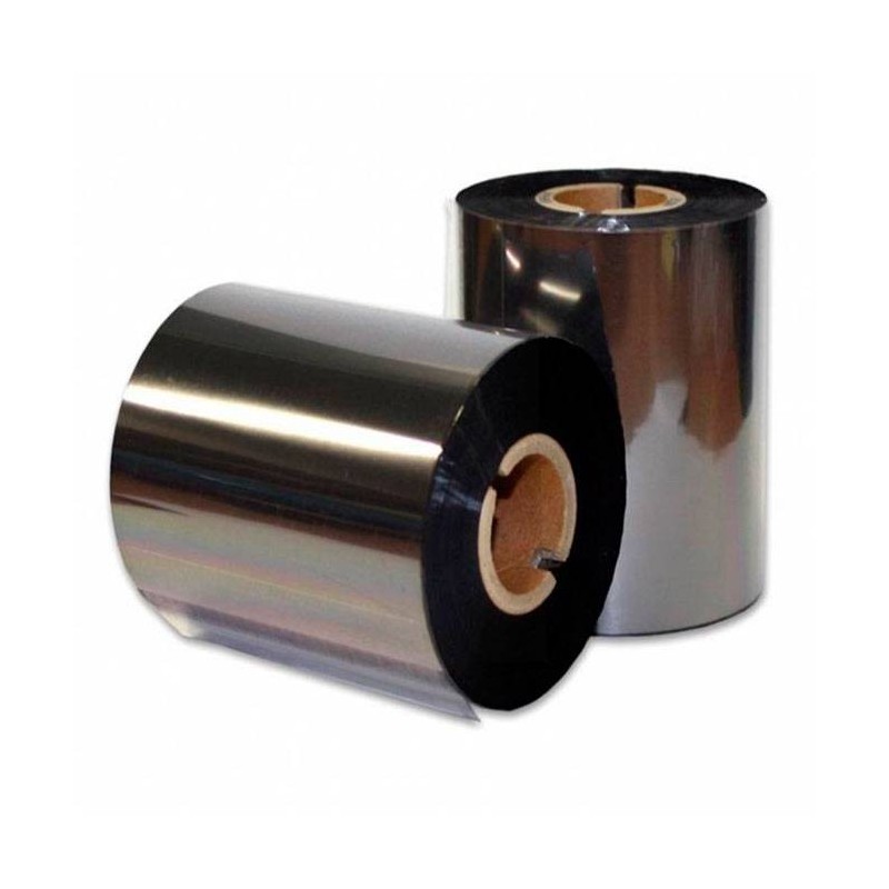 Ribbon Plata resina 80mm x 300m. Mandril 1 pulgada